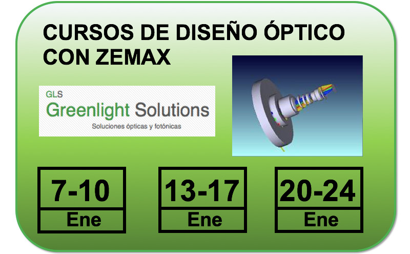 Cursos de formación de diseño óptico con Zemax de GLS