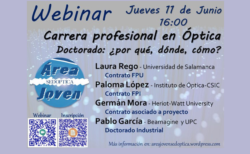 Webinar del Area Joven sobre carrera profesional en óptica
