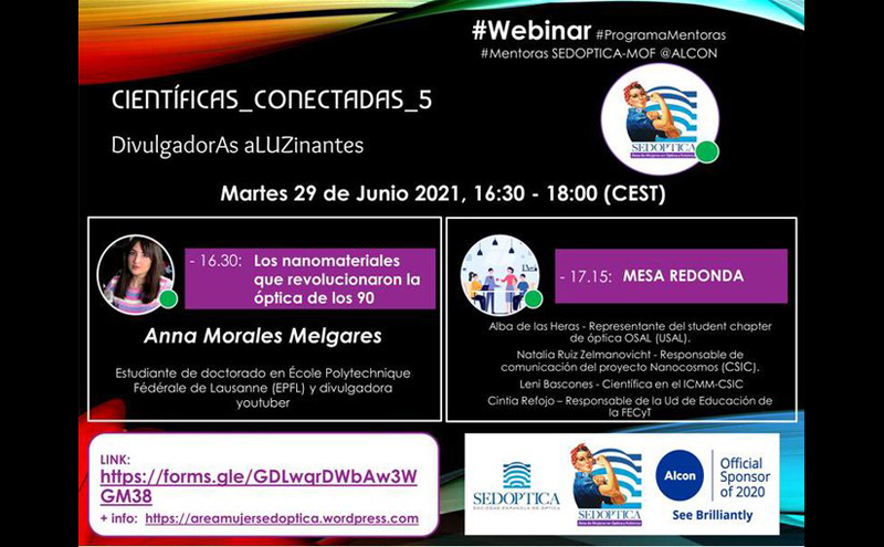 CientíficAs ConectadAs 5: Divulgadoras aLUZinantes - Webinar Programa de Mentoras SEDOPTICA-MOF @ Alcon
