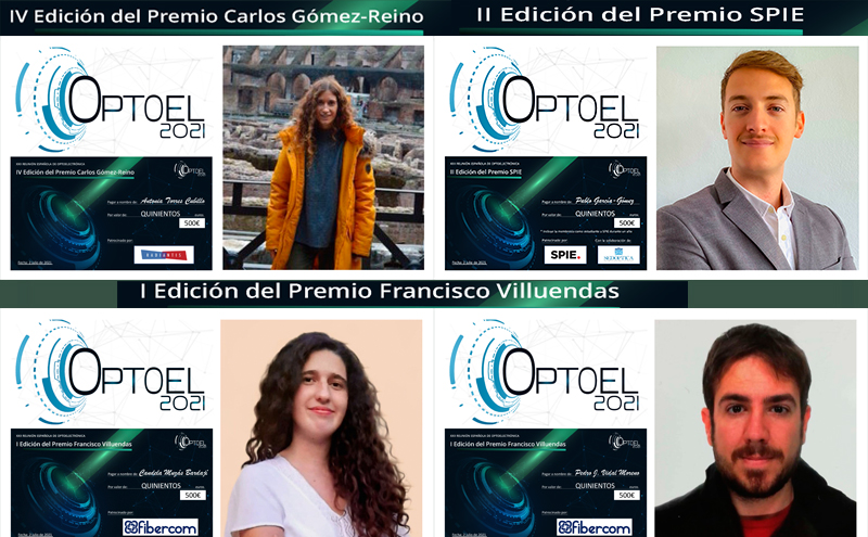 Premiados en la XII Reunión Nacional de Optoelectrónica – OPTOEL 2021