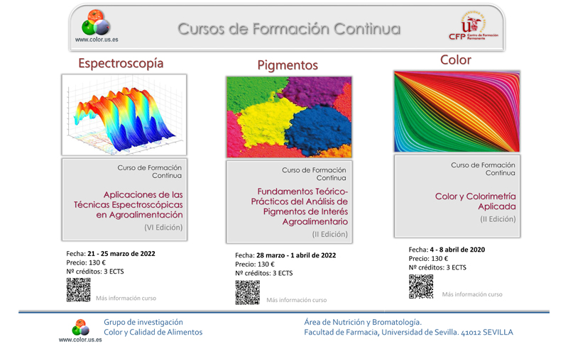 Cursos de formación continua en espectroscopía, pigmentos y color